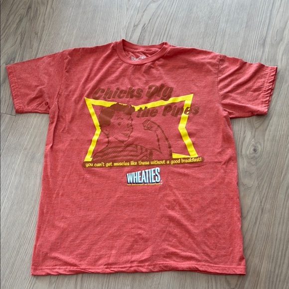 Orange Graphic T-Shirt with Wheaties Print | XL - Picture 1 of 6